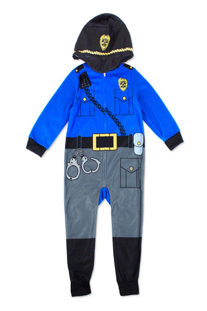 Sleepimini Boys Policeman Hooded Blanket Sleeper, Blue