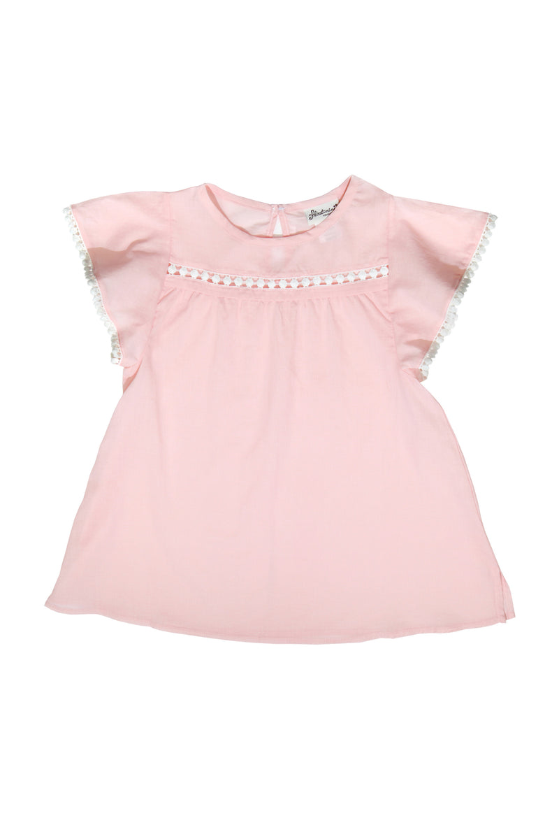 Angel Sleeve Keyhole Back Cover-up Dress, Pink