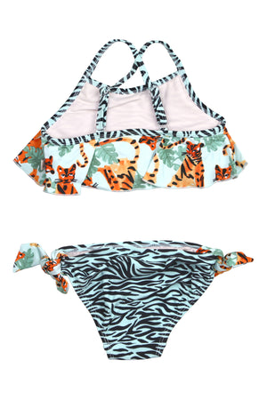 Jungle Tiger Flounce Bikini Set, mint