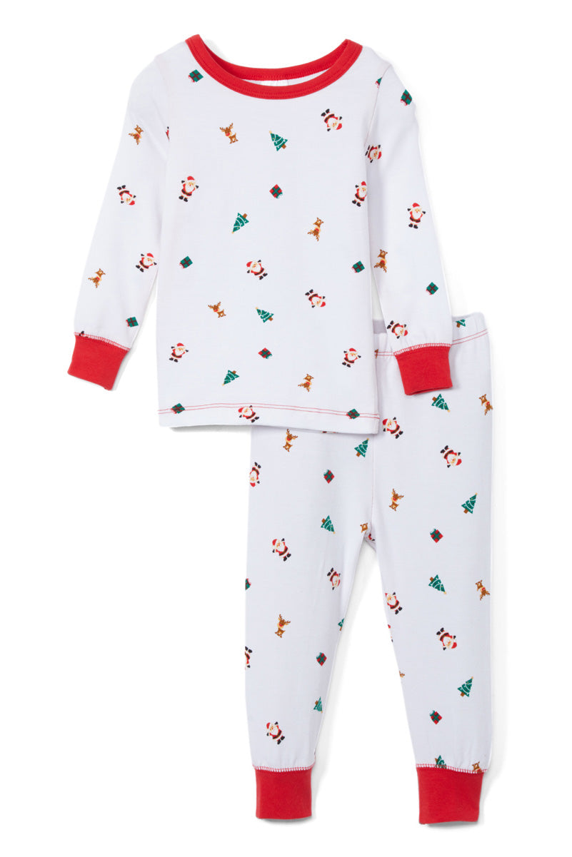 Sleepimini Santa Long-Sleeve Pajama Set, White